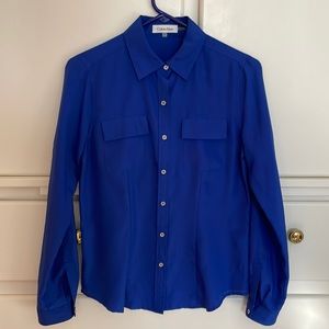 Calvin Klein Cobalt Blue Blouse